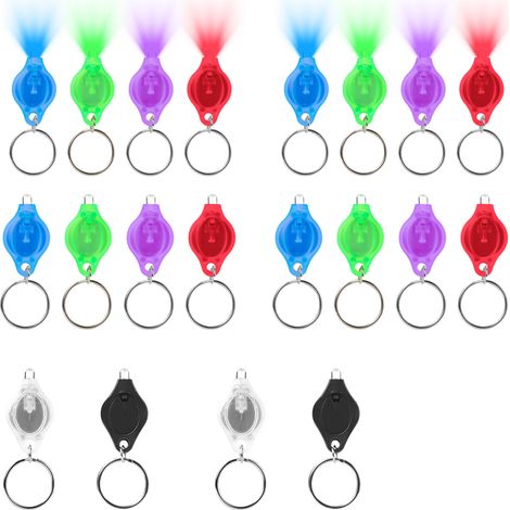 Paquete de 20 mini linternas, gancho de acero inoxidable, luz LED, pilas incluidas, para perros, camping y uso al aire libre. (1/5)