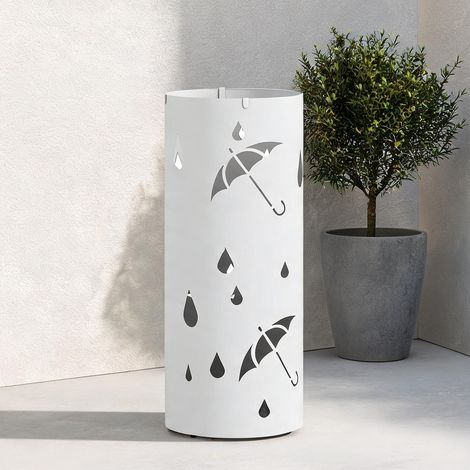 Console coloris blanc en acier 17 x 17 x 41 cm (1/5)