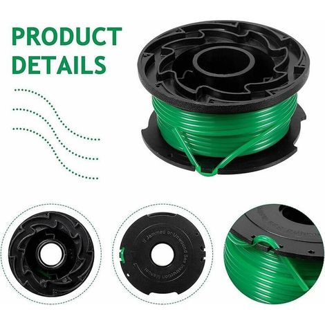 Pack of 6 spools of line for Black and Decker GL7033, GL8033, GL9035 brush cutter, 6 m (1/4)