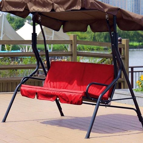 ALLIANDISalançoire extérieure 3 Places Chaise Coussin étanche Remplacement Housse de siège pivotant Patio Swing Chaise Housse de Protection extérieur pour Patio Jardin Yard(Rouge) (1/3)