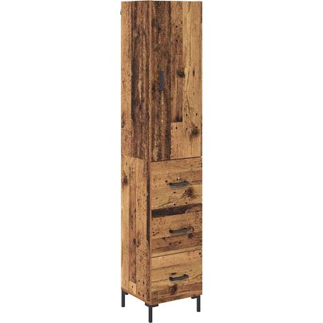 Maison Exclusive - Aparador alto con cajón Madera envejecida 69,5