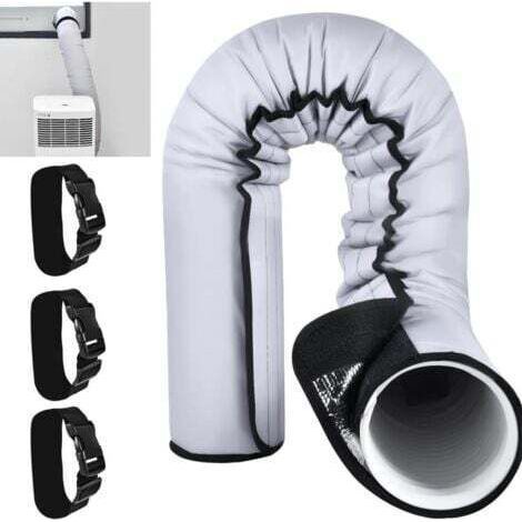 Housse isolante pour conduit de climatiseur portable de 5" et 5,9" de diamètre, facile à installer, avec 3 sangles à boucle réglables. (1/5)