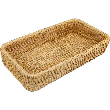 Panier de rangement, matériau en bambou, design polyvalent, noir (1/2)