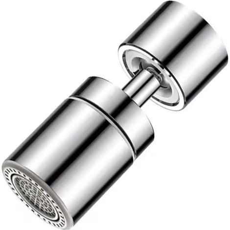 Aérateur de robinet de cuisine universel avec tête pivotante 360°, filtre anti-calcaire et système anti-éclaboussures — Corps en laiton et adaptateur ABS (1/5)