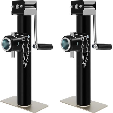 HAUTOUR Lot de 2 supports de remorque de caravane réglables en hauteur de 26 cm, béquille d'extraction avec manivelle, poids de levage de 1000 kg (1/5)