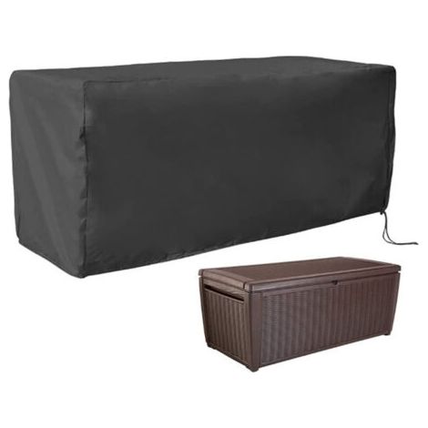 royaluxe-Housse Pour Coffre De Rangement - Housse Imperméable Extérieur - Protection imperméable et UV - couvercle de boîte de rangement extérieur 123x62x55cm (Nior) (1/5)