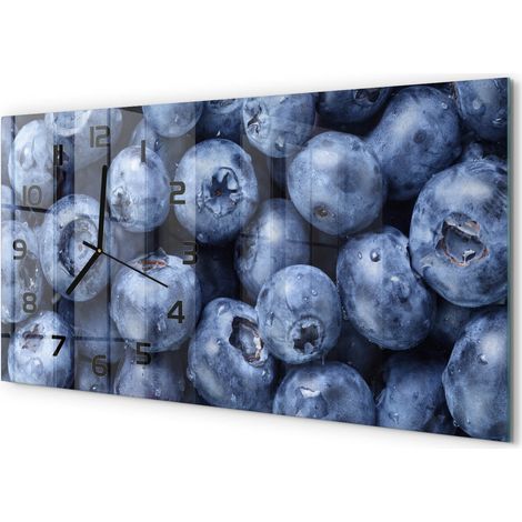 Horloge Murale Salle à Manger 60x30 cm Verre Trempé Design Contemporain Myrtilles (1/5)