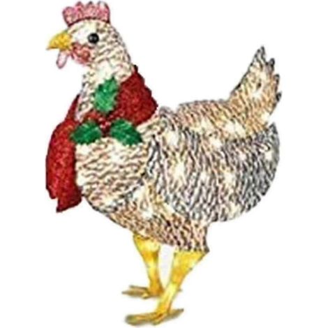 Poulet lumineux avec écharpe, décoration de Noël LED (1/3)