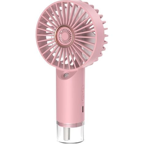 Spray portatile, mini ventilatore portatile ricaricabile via USB - Raffreddatore d'aria tascabile a mano per campeggio, ufficio, esterni, viaggi (rosa)