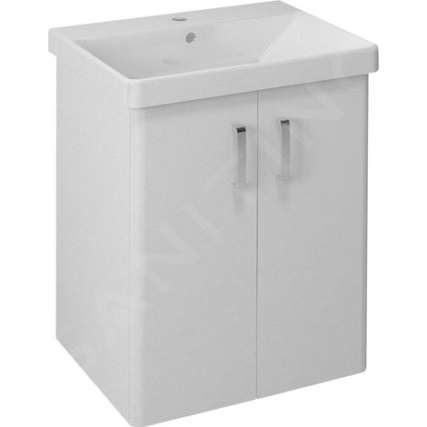 THEIA Meuble sous-vasque 2 portes 56,4x70x44,2cm, blanc (1/5)