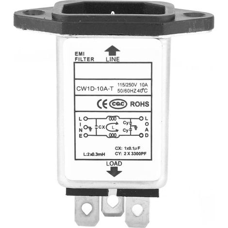 Filtre haute qualité IEC-320 C14 prise mâle composants électroniques 10A CW1D-10A T (1/5)