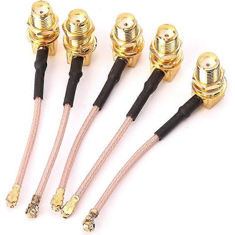 adaptateurs coaxiaux RF SMA femelle coudés vers UFL/IPX/IPEX, boîtier de raccordement RG178 (1/5)