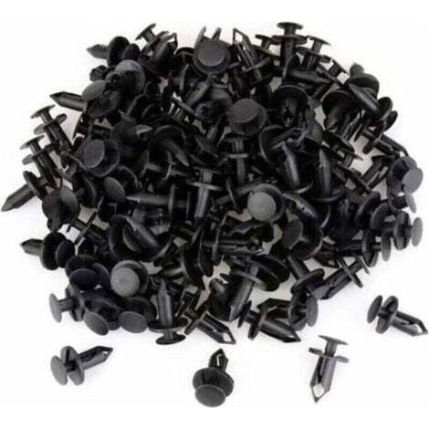 120 Pièces de Clips de Fixation en Plastique pour Voiture, Rivets d'Aile Noirs à Insérer dans Trou de 8 mm, Accessoires de Garniture Intérieure et Extérieure (1/4)