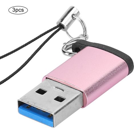 Convertidor USB-C a USB-A, compatible con carga rápida y transferencia de datos, diseñado con una correa de muñeca portátil, carcasa de aleación de aluminio disipadora de calor, fácil conexión, adapta