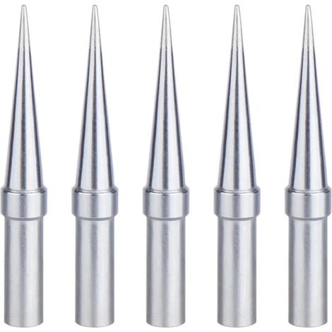 Pointe Fer à Souder Conique 0,4 mm Cuivre Plaqué Nickel – 5 Pièces pour Weller WESD51 WES51 WES50 (1/4)