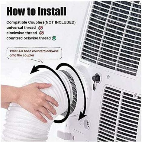 2 m PVC-Schlauch für mobile Klimaanlagen, flexibler Abluftschlauch für Montage gegen den Uhrzeigersinn, Ø13CM. (1/5)