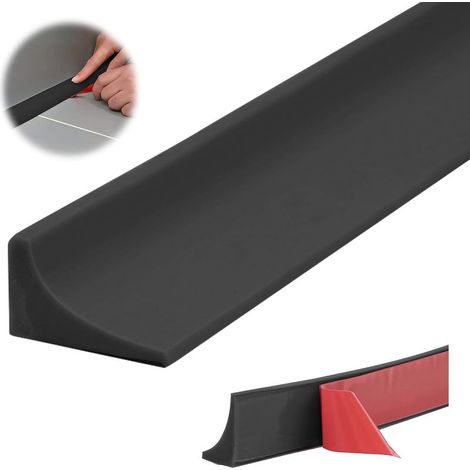 (Noir)100CM Pliable Barrière de Barrage Seuil de Butée D'eau de Douche pour Cabine de Douche en Silicone pour la Cuisine et la Salle de Bain (1/5)