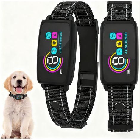 Collier anti aboiement pour chien – Détection intelligente des aboiements – 8 niveaux d'intensité réglables – Léger et résistant à l'eau IP67 (1/5)