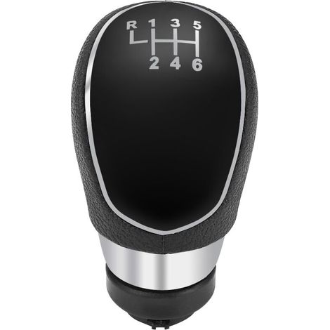 Pommeau Vitesse Voiture Boule Levier de Vitesse 6 Changement de Vitesse Universel pour Autos Boîte Automatique/Manuelle - Noir et Argent (1/5)