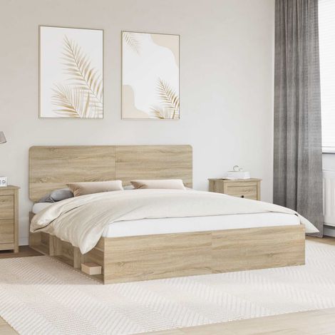 Bettrahmen Sonoma 200 x 200 cm Massives Kiefernholz