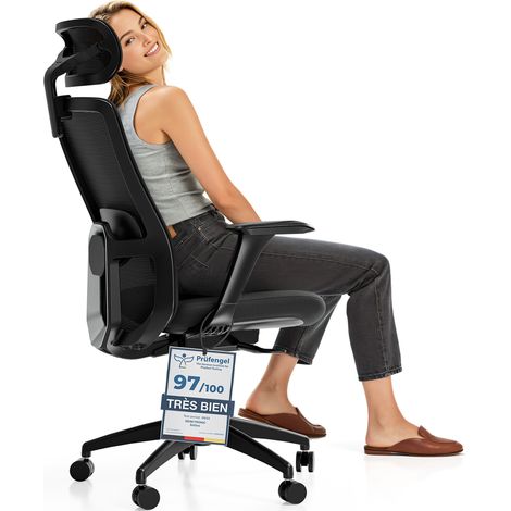 Desktronic Chaise de Bureau Ergonomique réglable SitOne - Noir