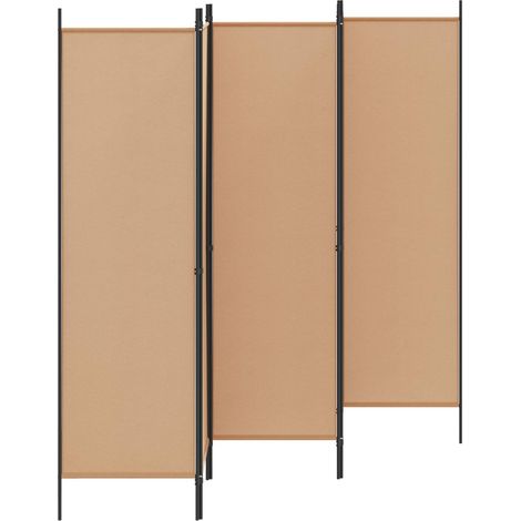 Divisorio Ambienti Divider per stanze Paravento a 5 Pannelli Beige 250 x 180 cm Tessuto (1/5)