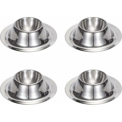 Green Mobility-Coquetiers en Acier Inoxydable, 4PCS Métal Porte-coquetier Tasses Petit Plateau à Oeufs pour Restaurant Maison Cuisine Table de Petit Déjeuner, Argent (1/5)