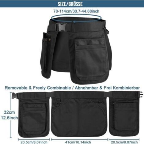 Tablier de dressage pour chien - Pochette friandises amovible - Sac travail multifonctionnel - Résistant transpiration - Pour homme femme