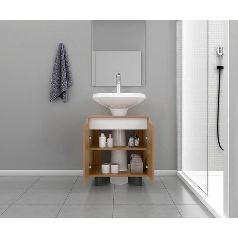Londres mobile bagno per lavabo a colonna con ante doppie