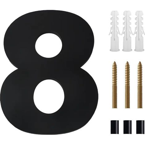 Numéros de maison résidentiels 3D, hauteur 20 cm, Arialblack (1/5)
