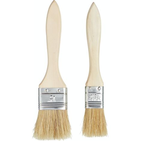 KitchenCraft Set of 2 pennelli da forno ofof Wood &amp Natural Bristle, 2,5 cm e 4 cm