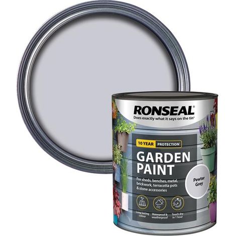 Ronseal 39443 Garden Paint Pewter Grey 750ml RSLGPPG750