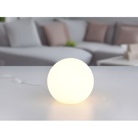 Kleine Glas Kugel Tischlampe Weiß Ø 20cm inkl. E27 LED (1/5)