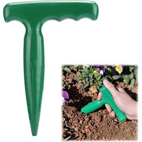 CSPARKV 1PC Vert 11.3x17.8cm Perforateur de Sol PortatifOutil de Semis de PerforateurPlastique PerforateurPlastique PlanteurPerforateur de Jardin pour la Transplantation de Culture de Légumes de Plant (1/5)