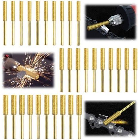 30 Piezas Gabarit Affutage Chaine de Tronconneuse. Diamant Affuteur Affuteuse de Chaine Tronçonneuse. Lime pour Chaine de (1/5)