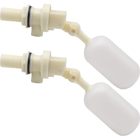 Lot de 2 vannes à flotteur, entrée filetée 1/2 NPT, corps en PVC, bras réglable, pour abreuvoirs animaux et réservoirs d'eau (1/5)