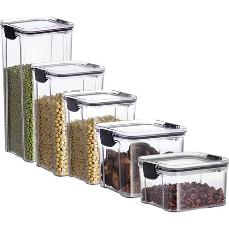 1 Pot de conservation, PET, joint silicone étanche, empilable, cuisine