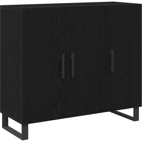 Maison Exclusive - Credenza Rovere Nero 90 x 34 x 80 cm Legno multistrato