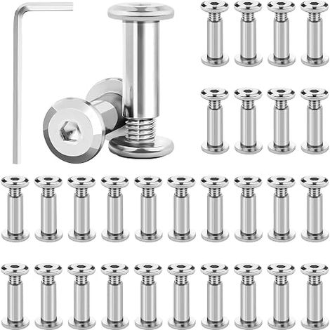 M5 x 16mm Stainless Steel Furniture Assembly Screws with Hex Key, Binding Screws, Connecting Screws for Furniture Cabinets, Wood Boards (1/5)