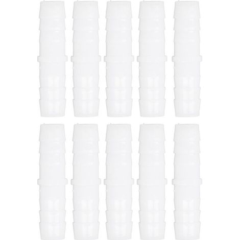 Bamjour Connecteur de Tuyaux en Plastique, 10 Réglage du Raccord de Barbe en Plastique, Ajustement de l'adaptateur Conjoint de l'entre Parenthèse barbelé, Raccords de Tuyau (Accès direct de 12 à (1/5)