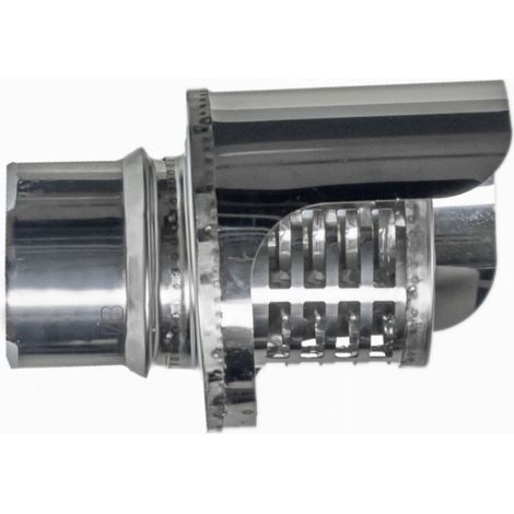 Terminal estufa pellet horiz Ø80mm inox antilluvia exojo