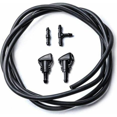 Kit De Buses De Lave-Glace - Pour Chrysler / Dodge / Jeep / Ram - 2 Metres De Tuyau De Fluide Avec Connecteur - 2 Pieces 5303833Aa - Noir (1/5)
