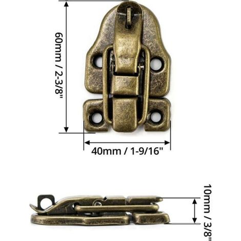 Loquet à bascule rétro, verrou ancien, serrures en bronze vintage pour J (1/4)