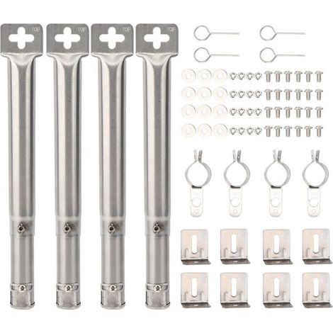 30.5-44.5 cm Universal Adjustable Burner for FirePlus, Fire Mountain, Charbroil, CosmoGrill, Landmann Triton 2, Proficook, Tepro, Stainless Steel Burner Spare Part, Pack of 4 (1/4)