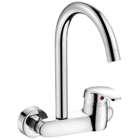 Mitigeur de cuisine cuivre fin cuisine mural chaud et froid robinet double trou ménage évier lavabo balcon buanderie piscine mitigeur sans tuyau (1/3)