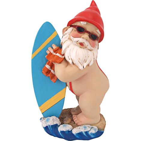 Statue de Gnome Multicolore Surfeur Mec Le Broyeur – Décoration Extérieure, Jardin, Idée Cadeau (1/5)