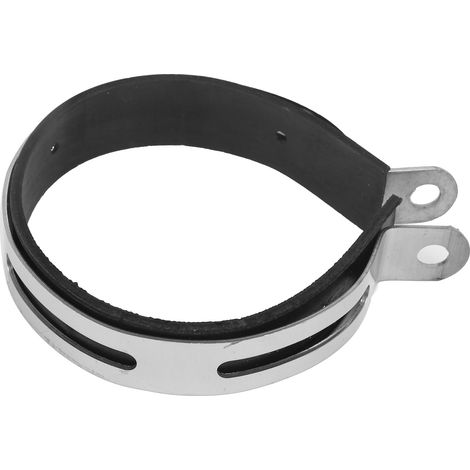 Collier de fixation pour échappement moto, anneau en acier inoxydable avec bande caoutchouc, pince universelle pièce détachée (1/5)