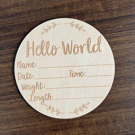 Panneau Annonce Naissance - Bois Contreplaqué Épaisseur 6 mm - Diamètre 10 cm ou 15 cm - Pour Séance Photo Nouveau-Né ou Fête D'Accueil - 1 Pièce (1/5)