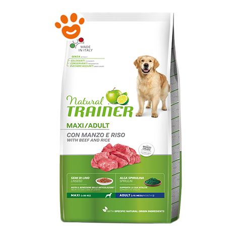 Trainer Natural Dog Adult Maxi Manzo - Trainer Natural Dog Adult Maxi Manzo - Sacco Da 12 Kg