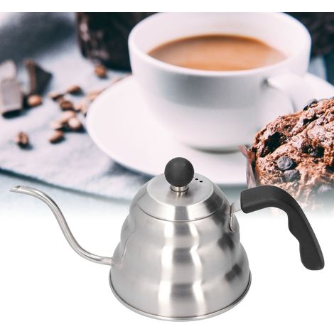 Cafetière à filtre en acier inoxydable 304 en forme de nuage avec long bec verseur, style rétro, 1 L. (1/5)
